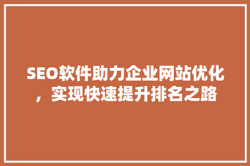 SEO软件助力企业网站优化，实现快速提升排名之路