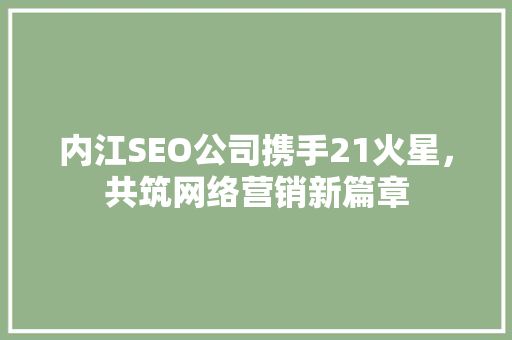 内江SEO公司携手21火星，共筑网络营销新篇章