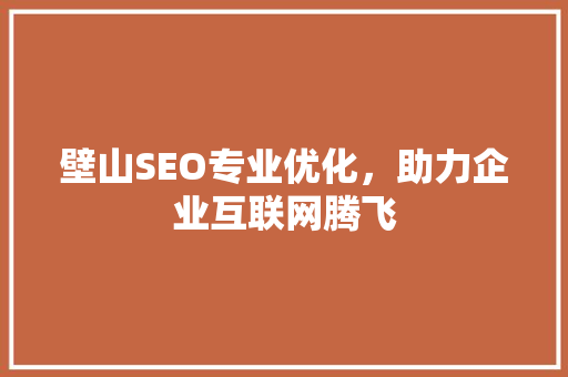壁山SEO专业优化，助力企业互联网腾飞