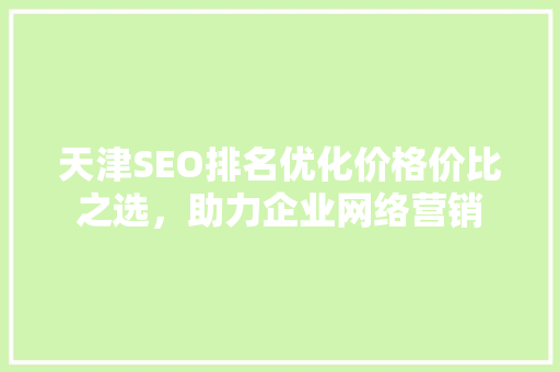 天津SEO排名优化价格价比之选，助力企业网络营销