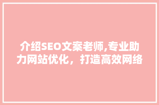 介绍SEO文案老师,专业助力网站优化，打造高效网络营销步骤