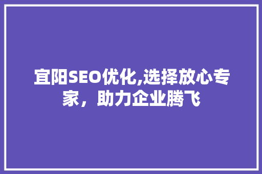 宜阳SEO优化,选择放心专家，助力企业腾飞