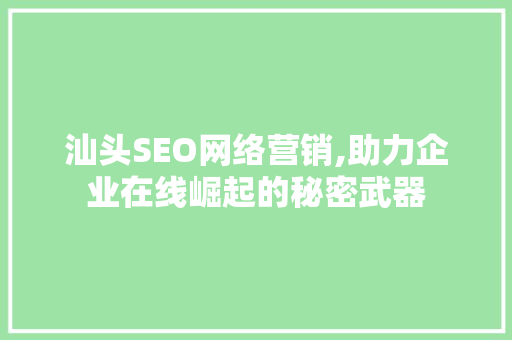 汕头SEO网络营销,助力企业在线崛起的秘密武器