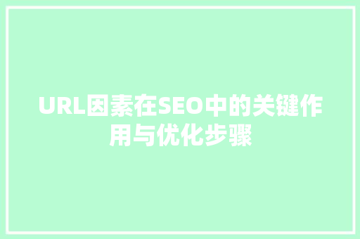 URL因素在SEO中的关键作用与优化步骤