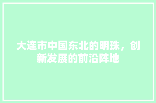 大连市中国东北的明珠，创新发展的前沿阵地