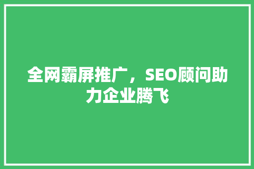 全网霸屏推广，SEO顾问助力企业腾飞