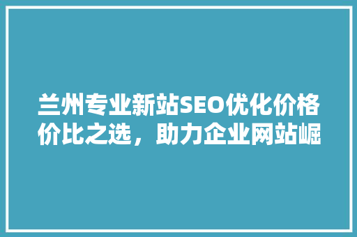 兰州专业新站SEO优化价格价比之选，助力企业网站崛起