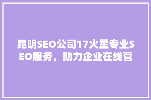 昆明SEO公司17火星专业SEO服务，助力企业在线营销腾飞