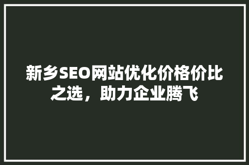 新乡SEO网站优化价格价比之选，助力企业腾飞