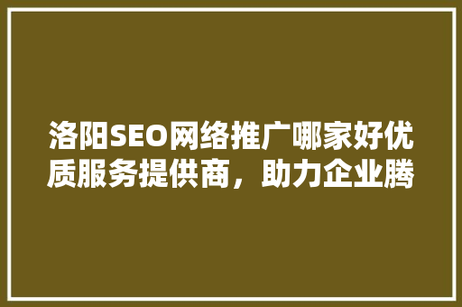 洛阳SEO网络推广哪家好优质服务提供商，助力企业腾飞