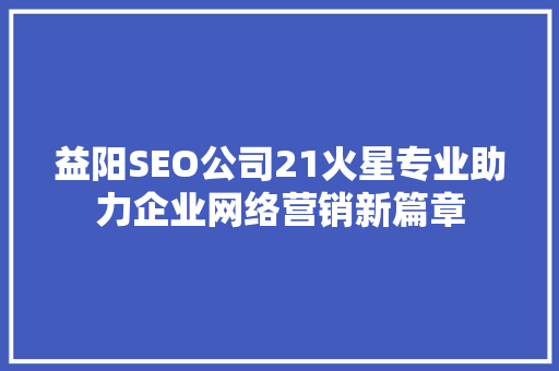 益阳SEO公司21火星专业助力企业网络营销新篇章