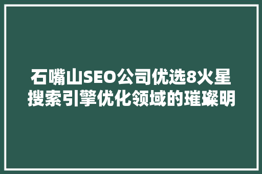 石嘴山SEO公司优选8火星搜索引擎优化领域的璀璨明星