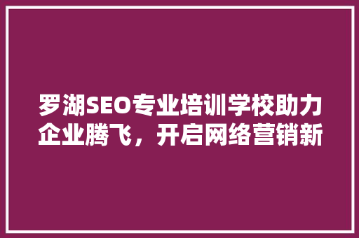 罗湖SEO专业培训学校助力企业腾飞，开启网络营销新篇章