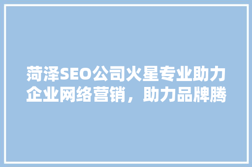 菏泽SEO公司火星专业助力企业网络营销，助力品牌腾飞