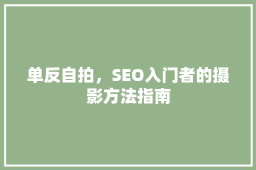 单反自拍，SEO入门者的摄影方法指南