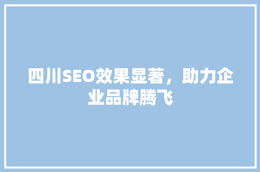 四川SEO效果显著，助力企业品牌腾飞