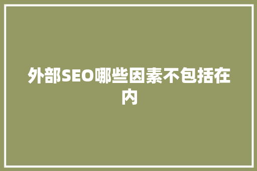 外部SEO哪些因素不包括在内