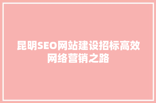 昆明SEO网站建设招标高效网络营销之路  第1张