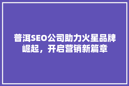 普洱SEO公司助力火星品牌崛起，开启营销新篇章