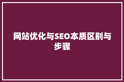 网站优化与SEO本质区别与步骤
