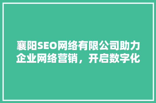 襄阳SEO网络有限公司助力企业网络营销，开启数字化营销新时代