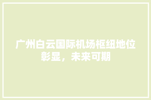 广州白云国际机场枢纽地位彰显，未来可期