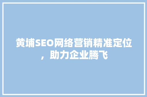 黄埔SEO网络营销精准定位，助力企业腾飞