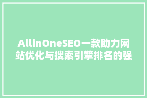 AllinOneSEO一款助力网站优化与搜索引擎排名的强大工具