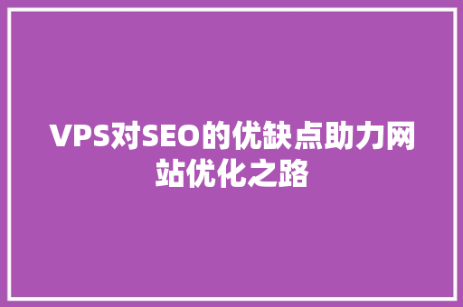 VPS对SEO的优缺点助力网站优化之路
