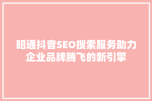 昭通抖音SEO搜索服务助力企业品牌腾飞的新引擎