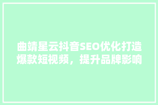 曲靖星云抖音SEO优化打造爆款短视频，提升品牌影响力