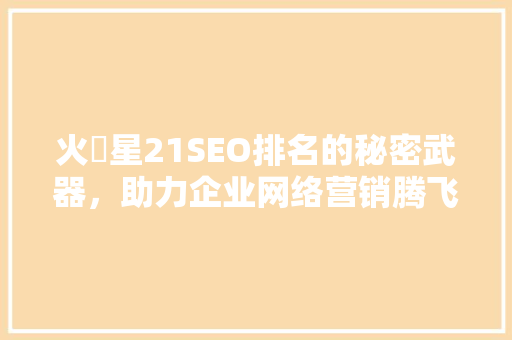 火亅星21SEO排名的秘密武器，助力企业网络营销腾飞