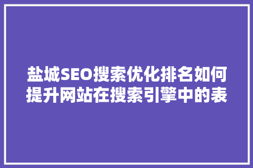 盐城SEO搜索优化排名如何提升网站在搜索引擎中的表现