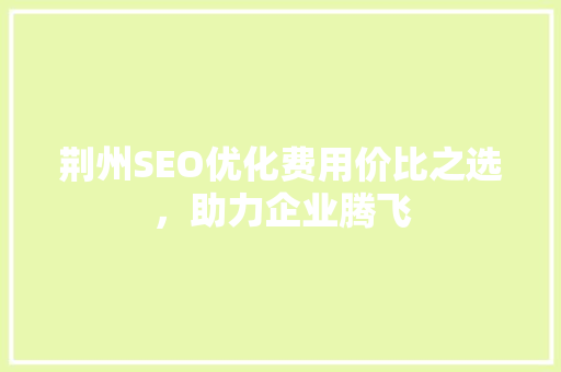 荆州SEO优化费用价比之选，助力企业腾飞