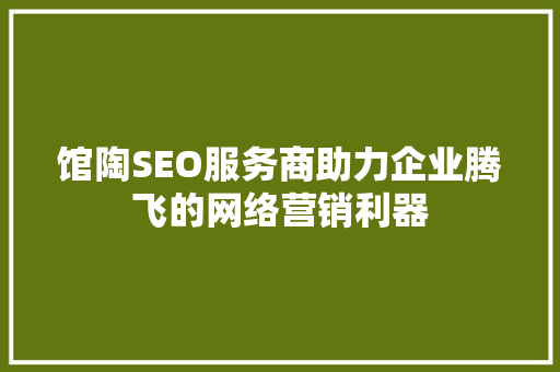 馆陶SEO服务商助力企业腾飞的网络营销利器
