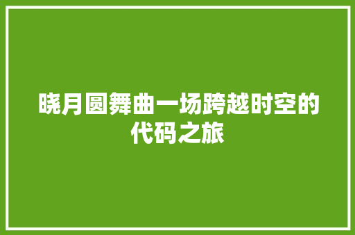 晓月圆舞曲一场跨越时空的代码之旅