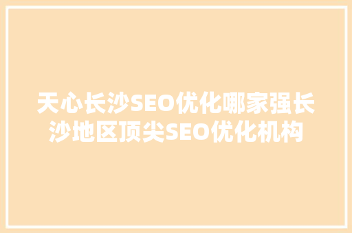 天心长沙SEO优化哪家强长沙地区顶尖SEO优化机构