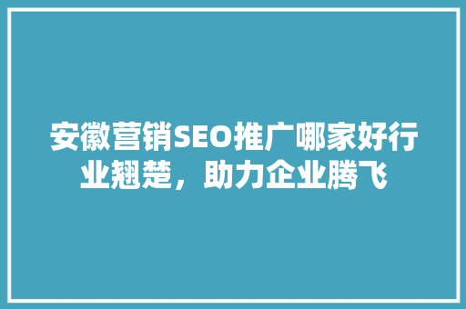 安徽营销SEO推广哪家好行业翘楚，助力企业腾飞