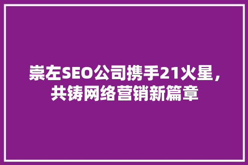 崇左SEO公司携手21火星，共铸网络营销新篇章