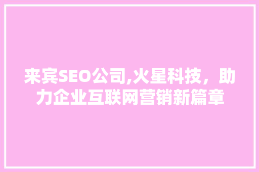 来宾SEO公司,火星科技，助力企业互联网营销新篇章