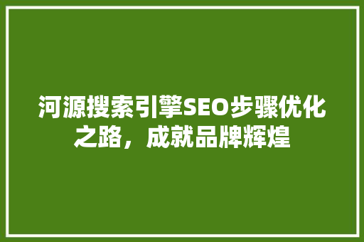 河源搜索引擎SEO步骤优化之路，成就品牌辉煌