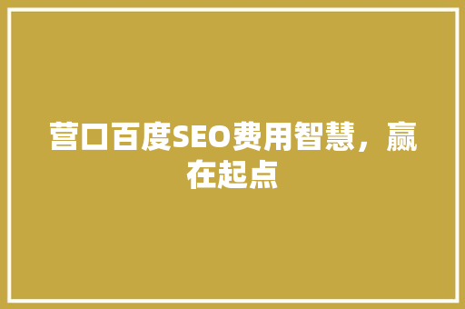 营口百度SEO费用智慧，赢在起点