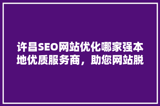 许昌SEO网站优化哪家强本地优质服务商，助您网站脱颖而出
