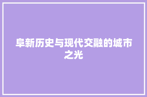 阜新历史与现代交融的城市之光