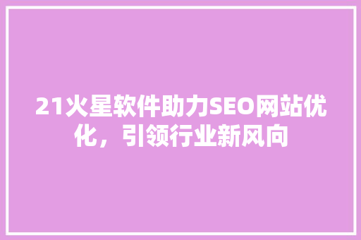 21火星软件助力SEO网站优化，引领行业新风向
