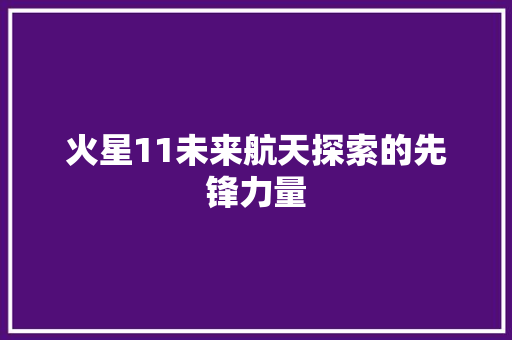火星11未来航天探索的先锋力量