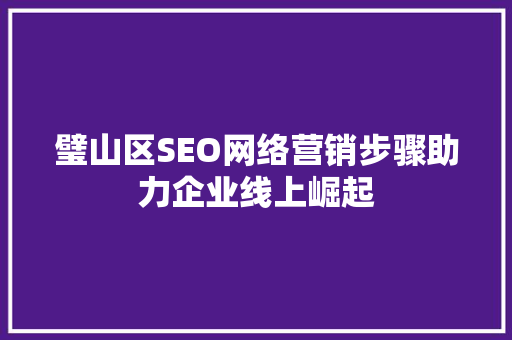 璧山区SEO网络营销步骤助力企业线上崛起
