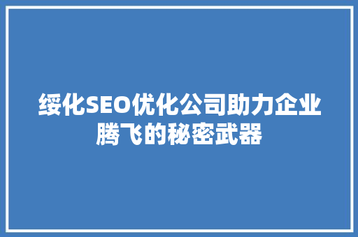绥化SEO优化公司助力企业腾飞的秘密武器
