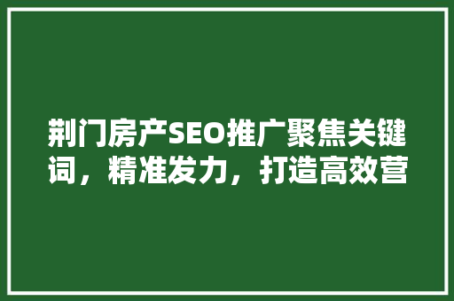 荆门房产SEO推广聚焦关键词，精准发力，打造高效营销步骤