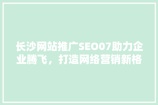 长沙网站推广SEO07助力企业腾飞，打造网络营销新格局